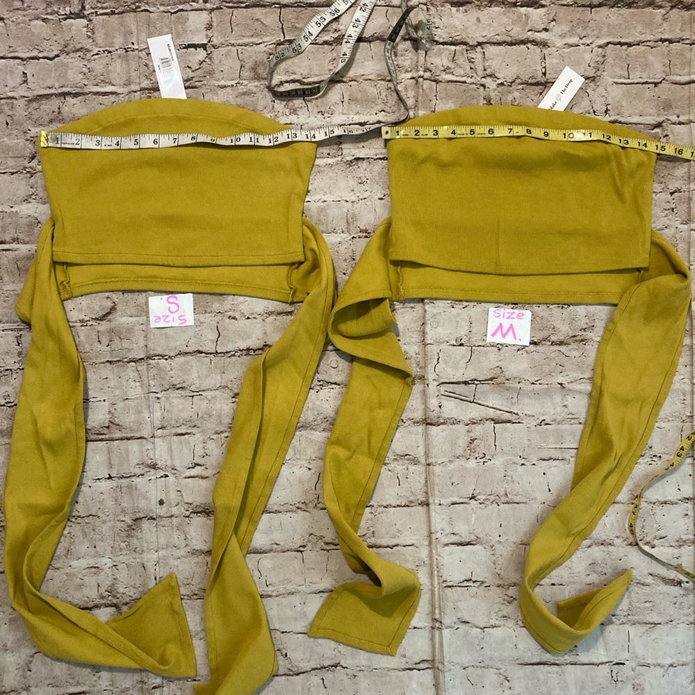 NWT The Drop citronella color wrap around ,Rib ,bustier cropped top S,M,L. - Picture 11 of 11